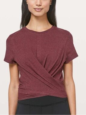 Lululemon Women’s Time to Restore Wrap Top Burgundy Red Size 2